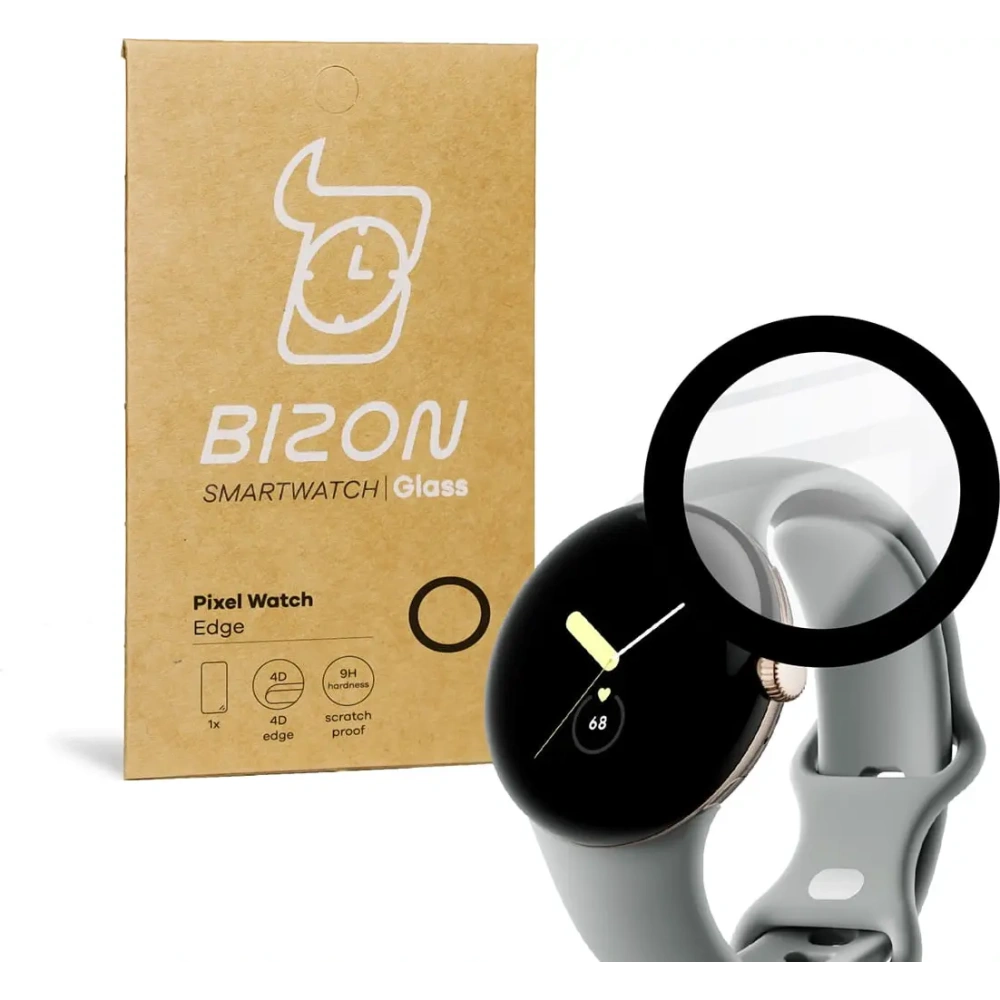 Szkło hartowane Bizon Glass Edge do Google Pixel Watch czarne