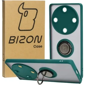 Kup Bizon Case Hybrid Ring Honor Magic5 Lite fumuriu cu un cadru verde închis - BIZ374 - {ean13} - Sklep Home Screen