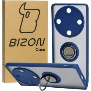 Kup Etui s úchopem na prst Bizon Case Hybrid Ring pro Honor Magic5 Lite kouřové s modrým rámem - BIZ375 - {ean13} - Sklep Home Screen