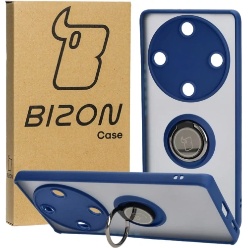 Buy Bizon Case Hybrid Ring Honor Magic5 Lite smoky with a navy blue frame - BIZ375 - {ean13} - Home Screen Store Europe