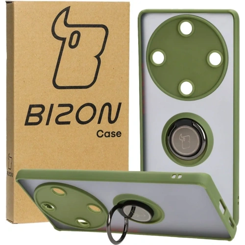 Kup Bizon Case Hybrid Ring Honor Magic5 Lite rauchig mit einem grünen Rahmen - BIZ376 - {ean13} - Sklep Home Screen