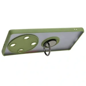 Bizon Case Hybrid Ring Honor Magic5 Lite rauchig mit einem grünen Rahmen