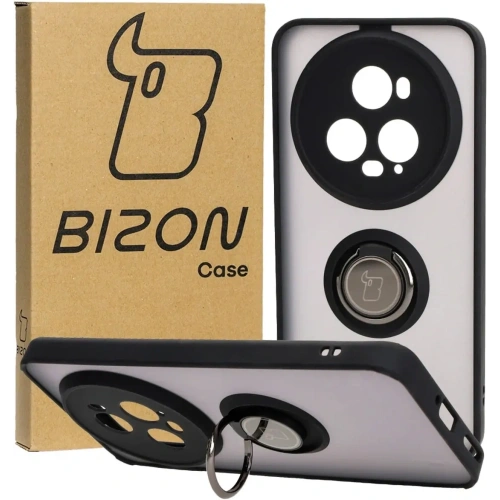 Kup Pouzdro s úchytem na prst Bizon Case Hybrid Ring pro Honor Magic5 Pro kouřové s černým rámem - BIZ381 - {ean13} - Sklep Home Screen