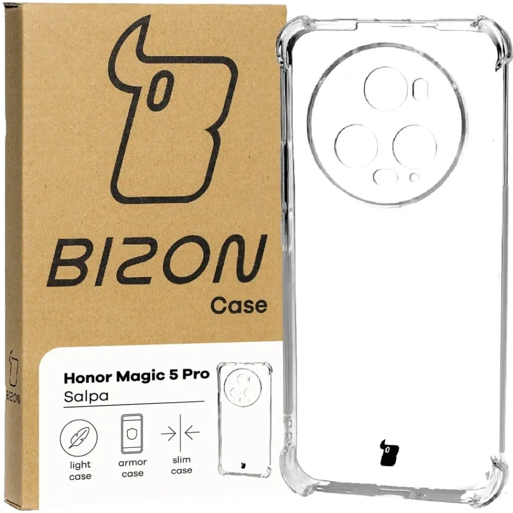 Elastyczne etui Bizon Case Salpa do Honor Magic5 Pro przezroczyste