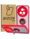 Bizon Case Hybrid Ring Honor Magic5 Pro smoky with a red frame