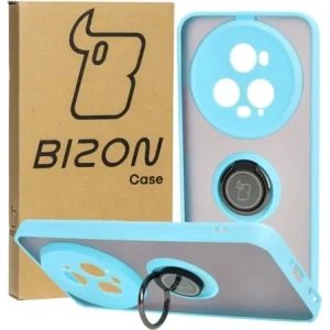 Kup Etui z uchwytem na palec Bizon Case Hybrid Ring do Honor Magic5 Pro przydymione z jasnoniebieską ramką - BIZ385 - {ean13} - Sklep Home Screen