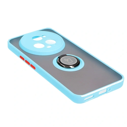 Kup Etui z uchwytem na palec Bizon Case Hybrid Ring do Honor Magic5 Pro przydymione z jasnoniebieską ramką - BIZ385 - {ean13} - Sklep Home Screen