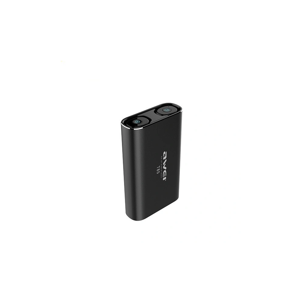 AWEI słuchawki Bluetooth 5.0 T85 TWS + stacja dokująca/power bank 1800mAh  czarny/black