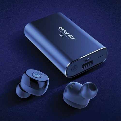 Kup AWEI Bluetooth 5.0 T85 TWS fejhallgató + dokkolóállomás/tápegység 1800mAh fekete - AWEI019BLK - {ean13} - Sklep Home Screen