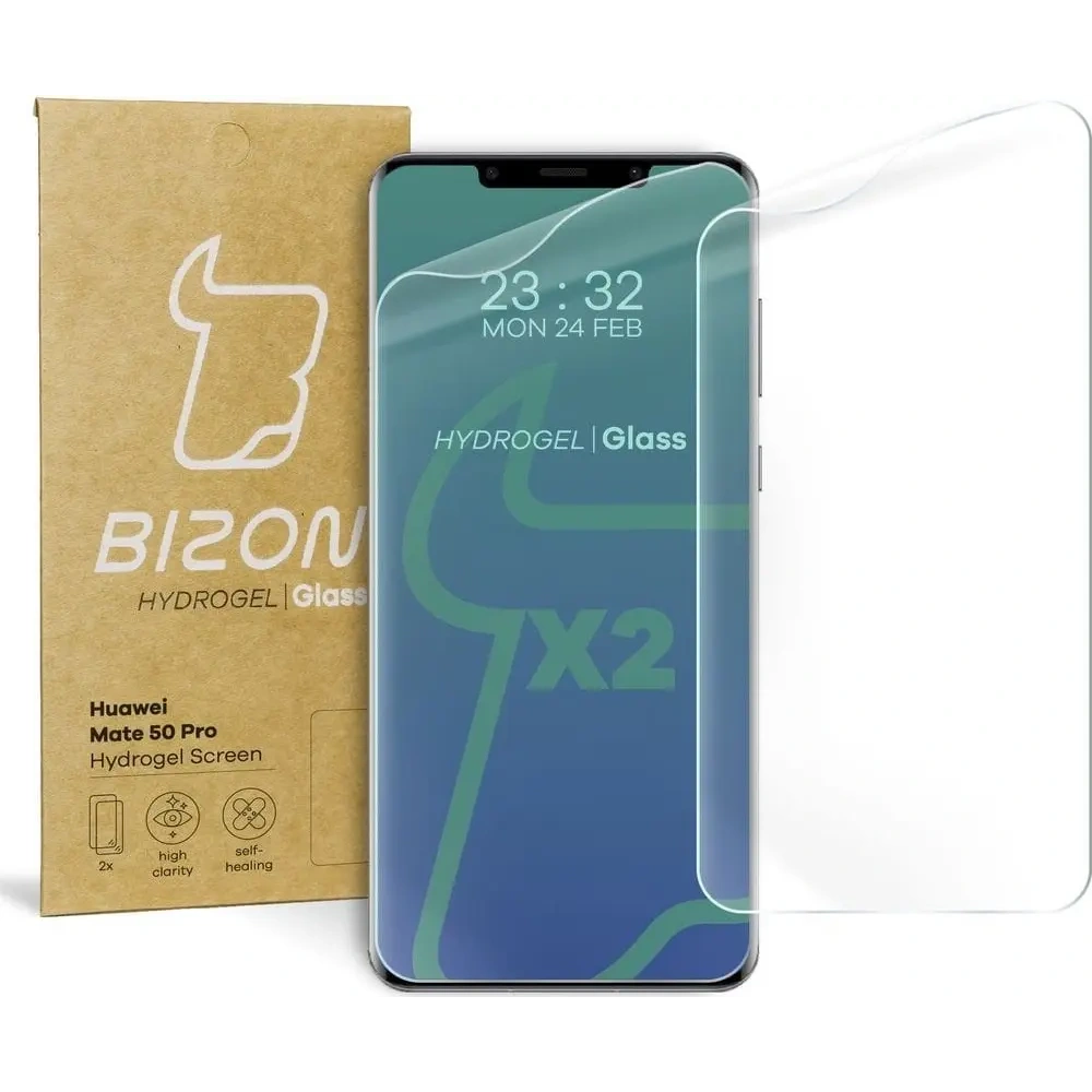 Folia hydrożelowa na ekran Bizon Glass Hydrogel do Huawei Mate 50 Pro [2 PACK]