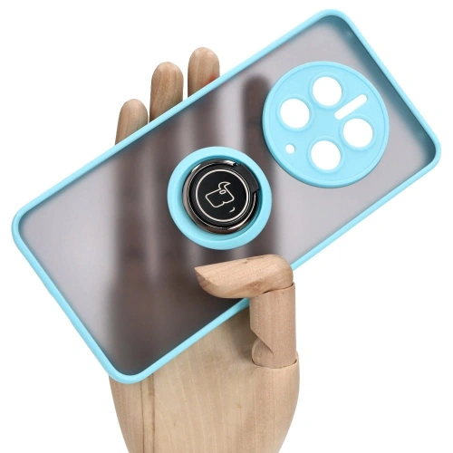 Kup Etui z uchwytem na palec Bizon Case Hybrid Ring do Huawei Mate 50 Pro przydymione z jasnoniebieską ramką - BIZ392 - {ean13} - Sklep Home Screen