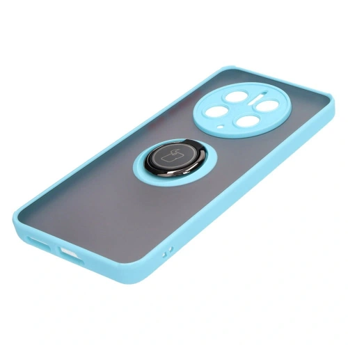 Kup Etui z uchwytem na palec Bizon Case Hybrid Ring do Huawei Mate 50 Pro przydymione z jasnoniebieską ramką - BIZ392 - {ean13} - Sklep Home Screen