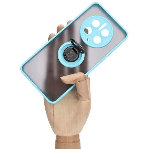 Kup Etui z uchwytem na palec Bizon Case Hybrid Ring do Huawei Mate 50 Pro przydymione z jasnoniebieską ramką - BIZ392 - {ean13} - Sklep Home Screen
