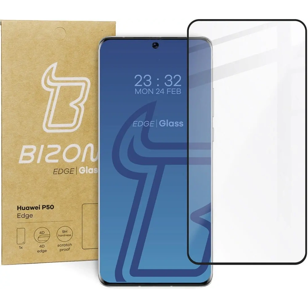 Szkło hartowane Bizon Glass Edge do Huawei P50 czarne