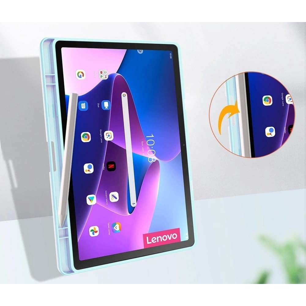 Etui Bizon Case Tab Clear Matt do Lenovo Tab M10 Plus Gen 3 błękitne