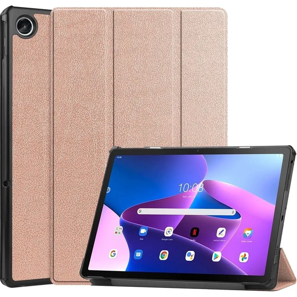 Etui Bizon Case Tab Croc do Lenovo Tab M10 Plus Gen 3 różowozłote