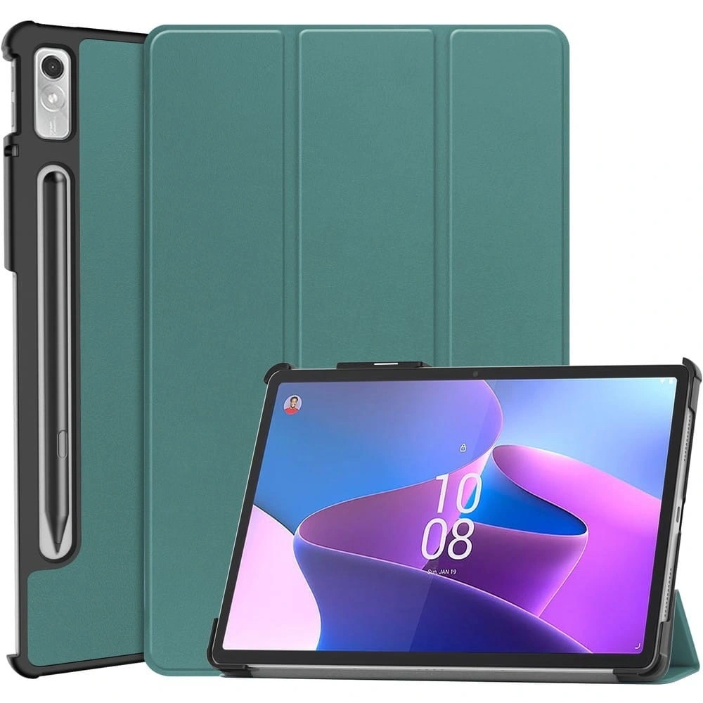 Etui Bizon Case Tab Croc do Lenovo Xiaoxin Pad Pro 2022 / P11 Pro Gen 2 ciemnozielone