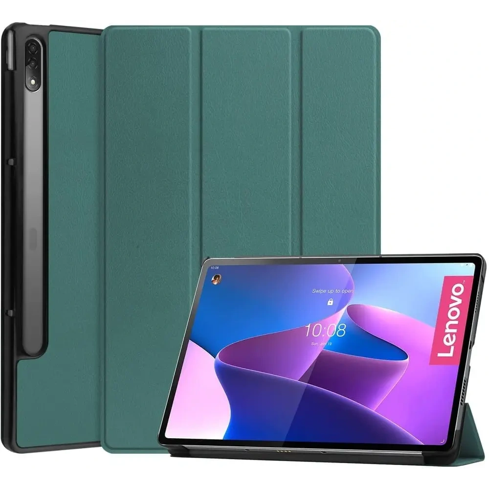 Etui Bizon Case Tab Croc do Lenovo Tab P12 Pro ciemnozielone