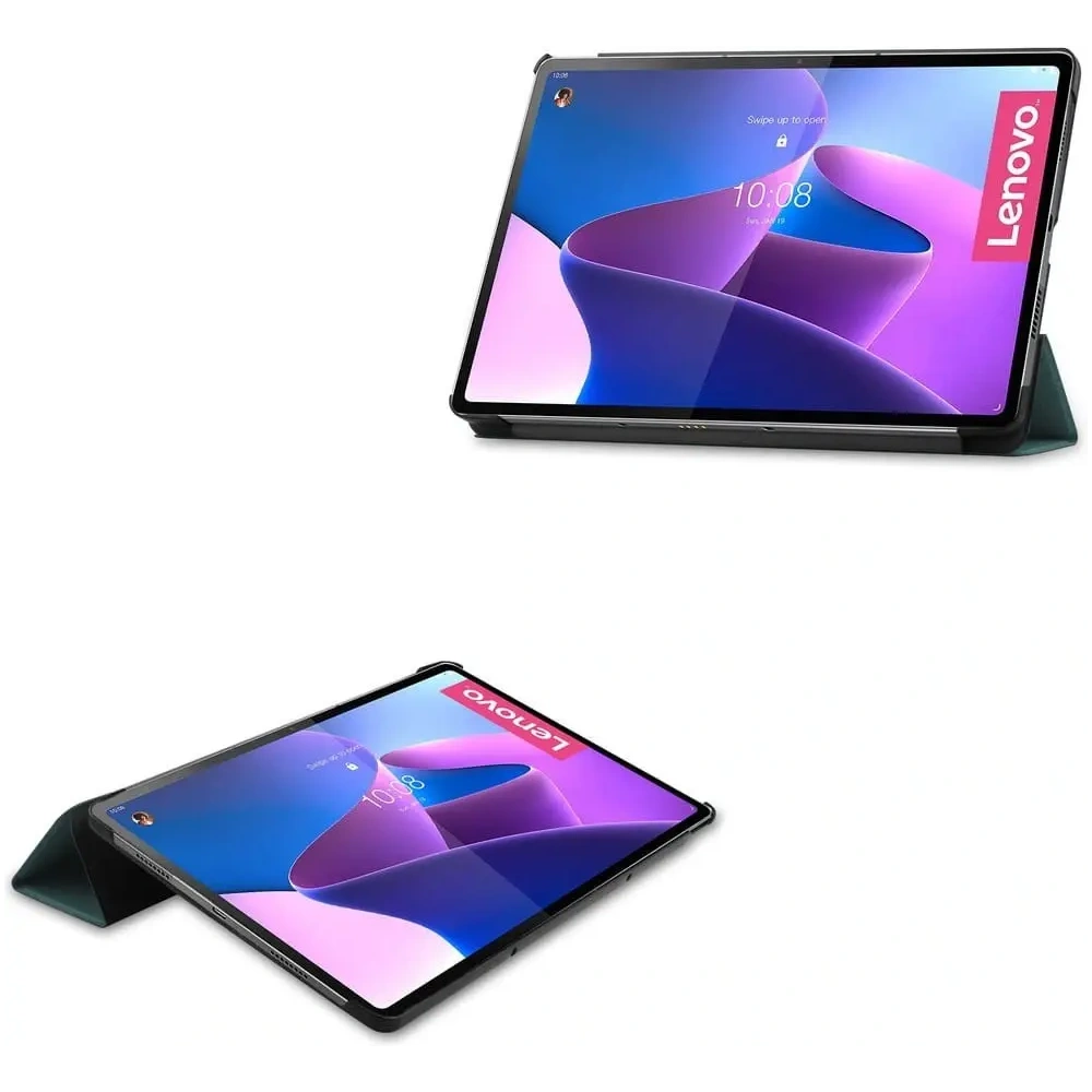 Etui Bizon Case Tab Croc do Lenovo Tab P12 Pro ciemnozielone