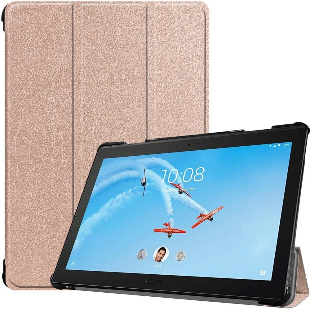 Etui Bizon Case Tab Croc do Lenovo Yoga Smart Tab 10.1 / Lenovo Yoga Tab 5 różowozłote