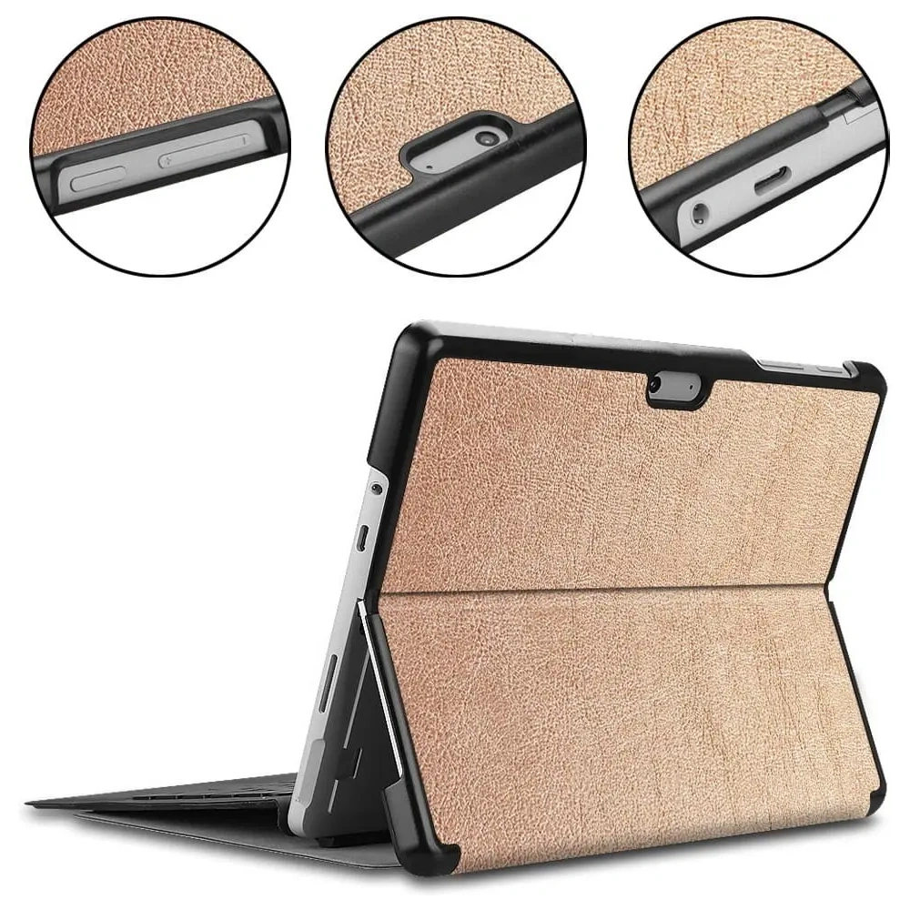 Etui Bizon Case Tab Croc do Microsoft Surface Go 3 / Go 2 / Go różowozłote