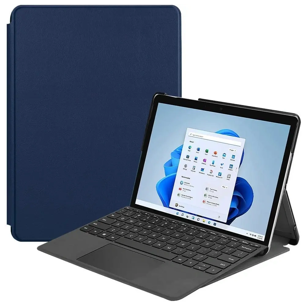 Etui Bizon Case Tab Croc do Microsoft Surface Go 3 / Go 2 / Go granatowe