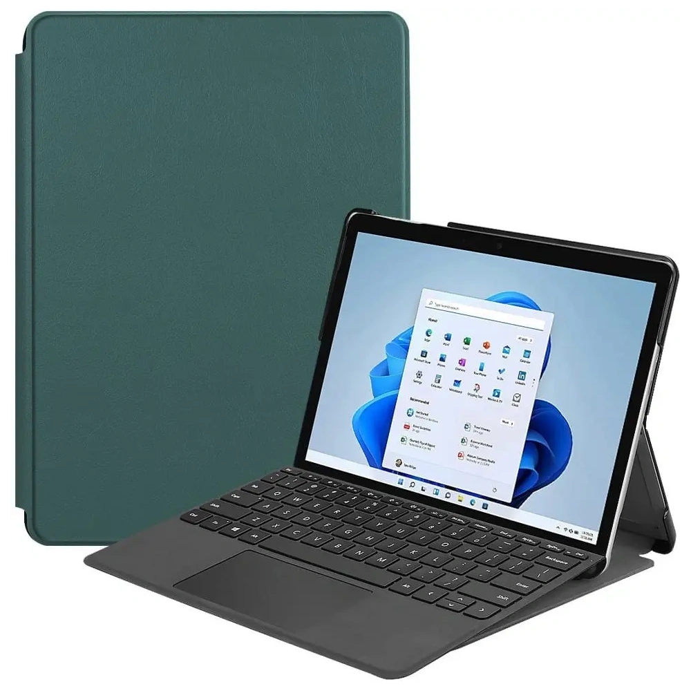 Etui Bizon Case Tab Croc do Microsoft Surface Go 3 / Go 2 / Go ciemnozielone