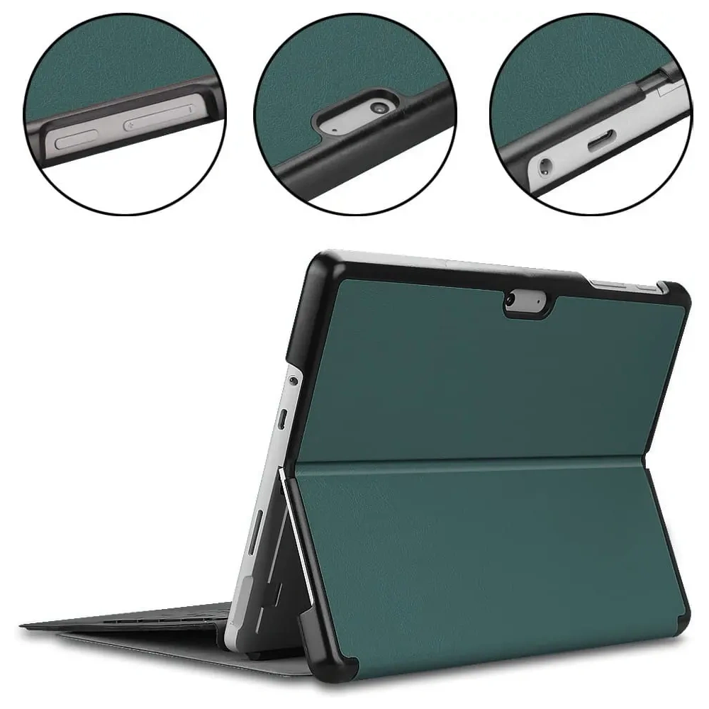 Etui Bizon Case Tab Croc do Microsoft Surface Go 3 / Go 2 / Go ciemnozielone