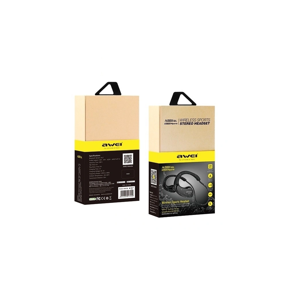 AWEI słuchawki sportowe Bluetooth A881BL NFC czarny/black
