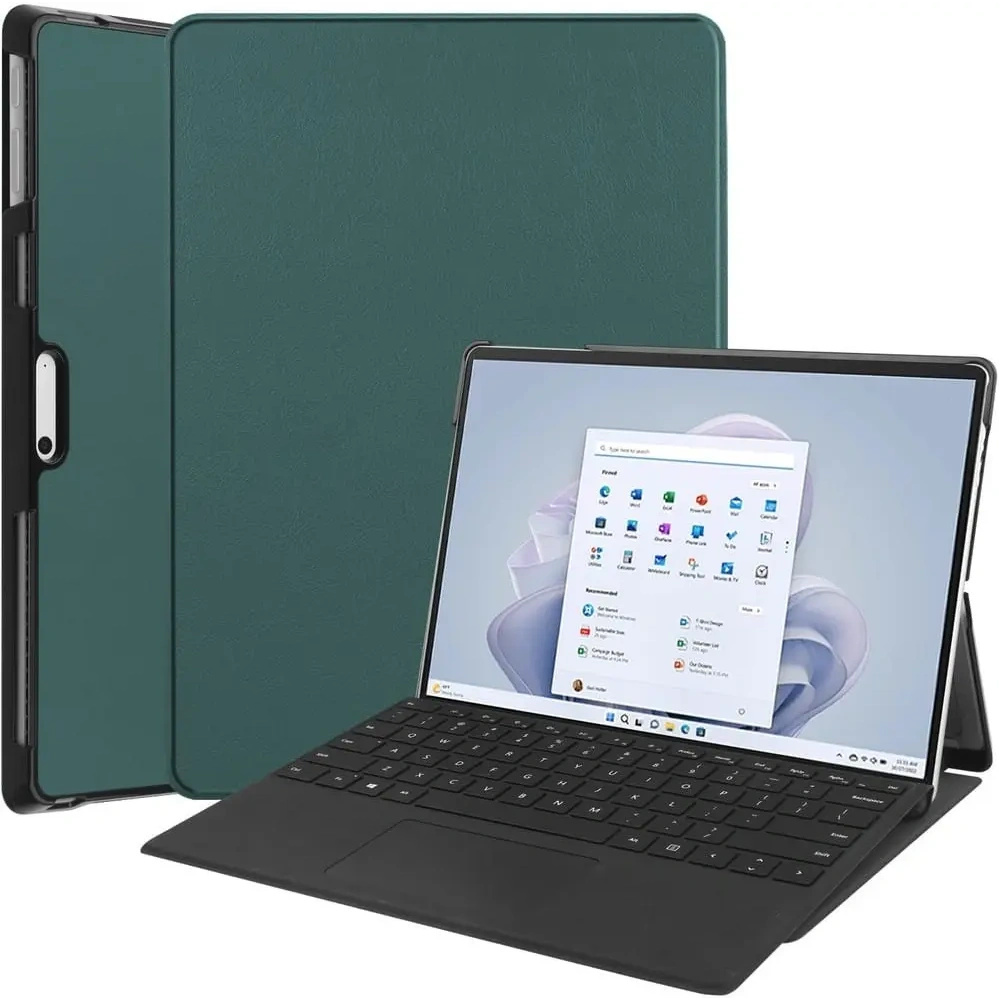 Etui Bizon Case Tab Croc do Microsoft Surface Pro 11 / 10 / 9 ciemnozielone
