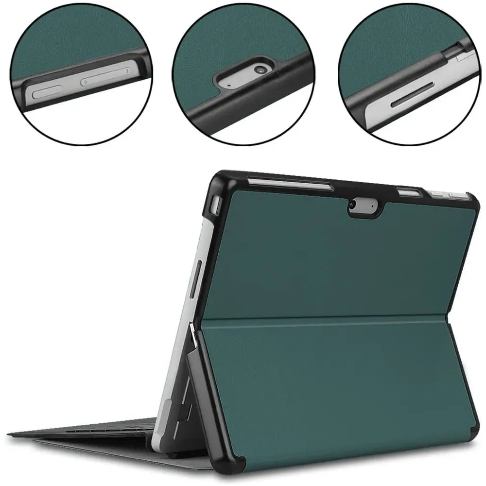 Etui Bizon Case Tab Croc do Microsoft Surface Pro 11 / 10 / 9 ciemnozielone
