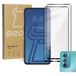 Kup Szkło hartowane Bizon Glass Edge - [2 PACK] + ochrona na obiektyw Motorola Edge 30 - BIZ450 - {ean13} - Sklep Home Screen