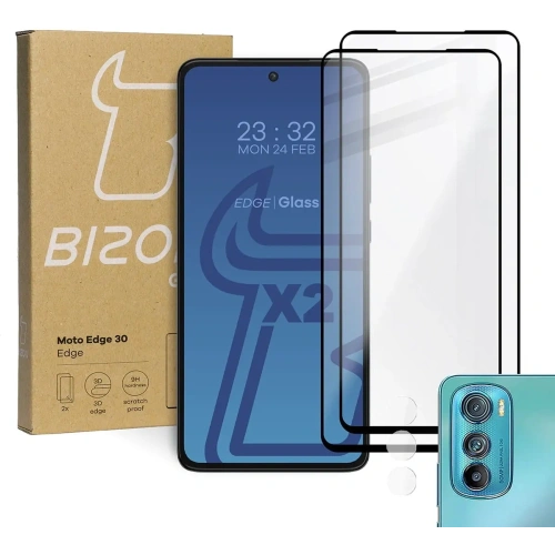Kup Bizon Glass Edge sticlă securizată - [2 PACK] + protecție lentilă Motorola Edge 30 negru - BIZ450 - {ean13} - Sklep Home Screen