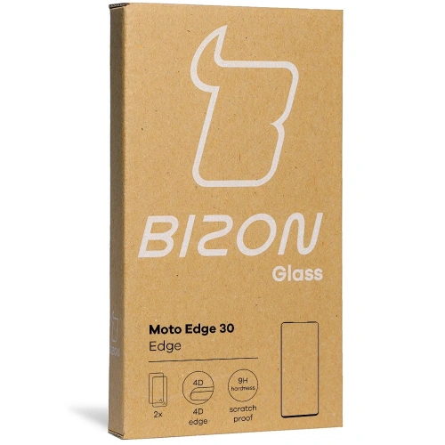 Kup Bizon Glass Edge edzett üveg - [2 PACK] + lencse védelem Motorola Edge 30 fekete - BIZ450 - {ean13} - Sklep Home Screen