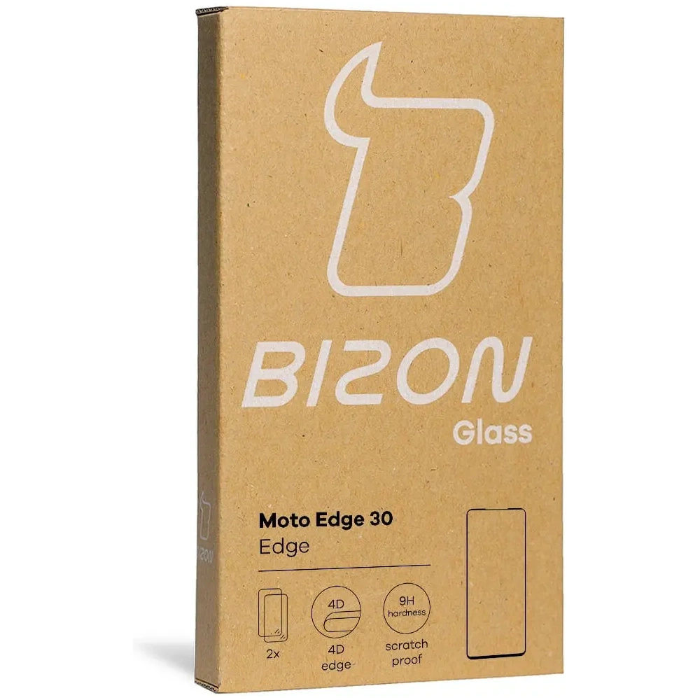 Szkło hartowane Bizon Glass Edge - [2 PACK] + ochrona na obiektyw Motorola Edge 30