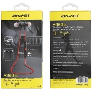 AWEI słuchawki sportowe Bluetooth A920BL czarny/black magnetyczne
