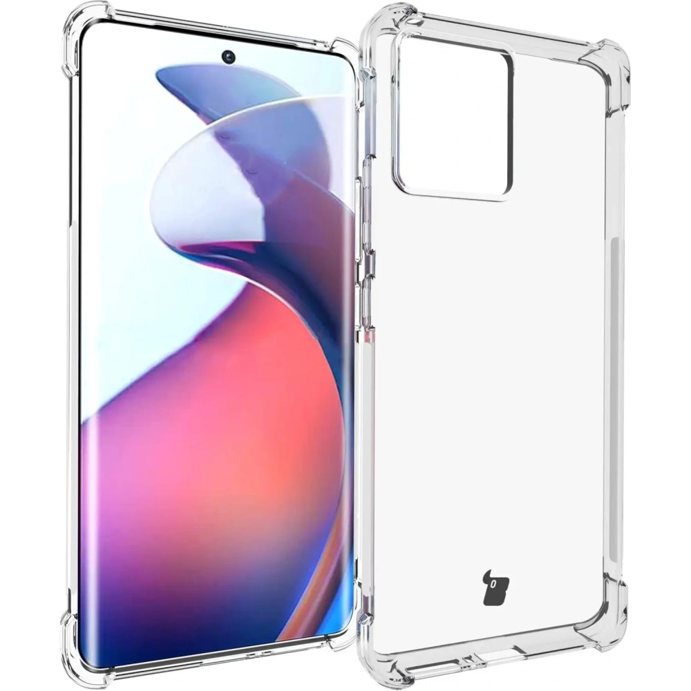 Etui + 2x folia + obiektyw Bizon Case Clear Pack do Motorola Moto Edge 30 Fusion przezroczyste