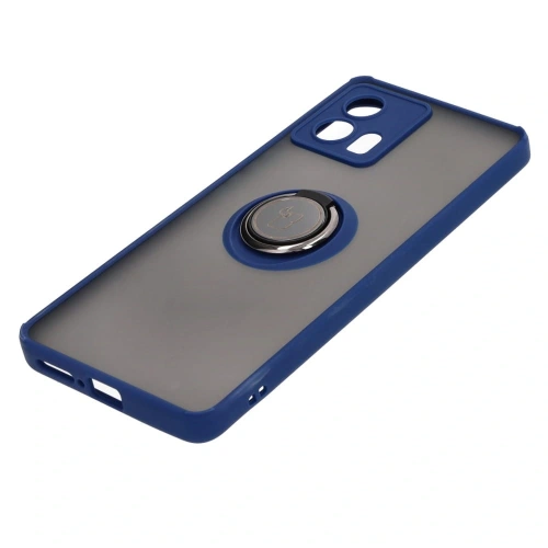 Buy Bizon Case Hybrid Ring Motorola Edge 30 Fusion smoky with a navy blue frame - BIZ457 - {ean13} - Home Screen Store Europe