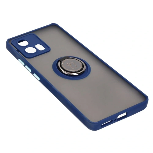 Buy Bizon Case Hybrid Ring Motorola Edge 30 Fusion smoky with a navy blue frame - BIZ457 - {ean13} - Home Screen Store Europe