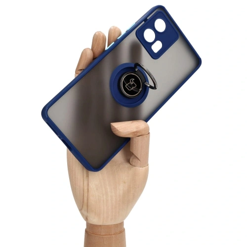 Buy Bizon Case Hybrid Ring Motorola Edge 30 Fusion smoky with a navy blue frame - BIZ457 - {ean13} - Home Screen Store Europe