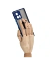 Buy Bizon Case Hybrid Ring Motorola Edge 30 Fusion smoky with a navy blue frame - BIZ457 - {ean13} - Home Screen Store Europe