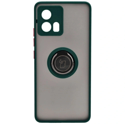Kup Pouzdro s úchopem na prst Bizon Case Hybrid Ring pro Motorola Edge 30 Fusion v kouřovém provedení s tmavě zeleným rámem. - BIZ458 - {ean13} - Sklep Home Screen
