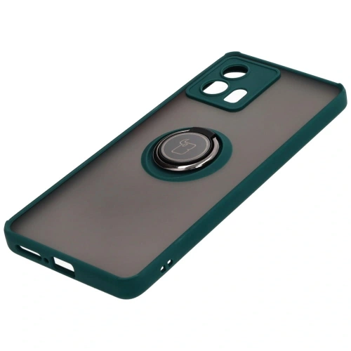Kup Pouzdro s úchopem na prst Bizon Case Hybrid Ring pro Motorola Edge 30 Fusion v kouřovém provedení s tmavě zeleným rámem. - BIZ458 - {ean13} - Sklep Home Screen