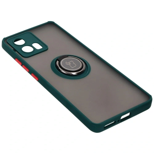 Kup Pouzdro s úchopem na prst Bizon Case Hybrid Ring pro Motorola Edge 30 Fusion v kouřovém provedení s tmavě zeleným rámem. - BIZ458 - {ean13} - Sklep Home Screen