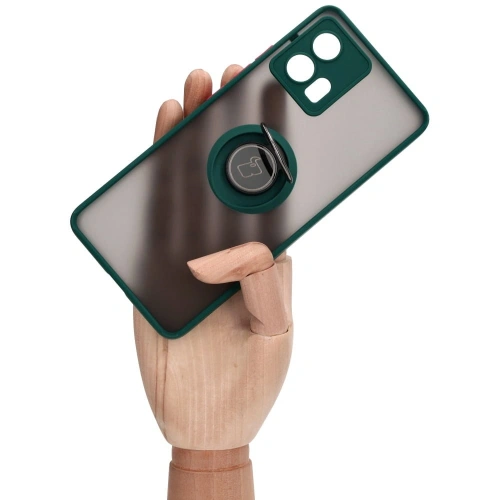 Kup Pouzdro s úchopem na prst Bizon Case Hybrid Ring pro Motorola Edge 30 Fusion v kouřovém provedení s tmavě zeleným rámem. - BIZ458 - {ean13} - Sklep Home Screen