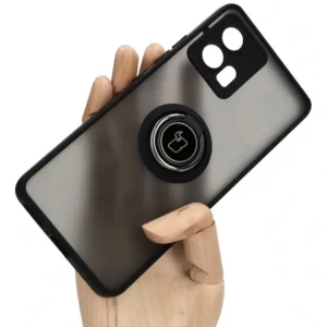 Bizon Case Hybrid Ring Motorola Edge 30 Fusion smoky with a black frame