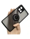 Pouzdro s prstovým držákem Bizon Case Hybrid Ring pro Motorola Edge 30 Fusion kouřové s černým rámem