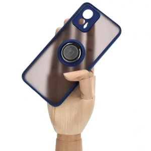 Buy Bizon Case Hybrid Ring Motorola Edge 30 Neo smoky with a navy blue frame - BIZ462 - {ean13} - Home Screen Store Europe
