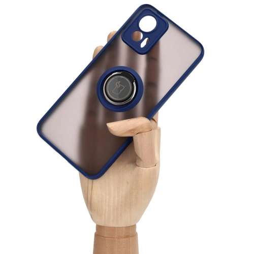 Kup Bizon Case Hybrid Ring Motorola Edge 30 Neo rauchig mit einem navyblauen Rahmen - BIZ462 - {ean13} - Sklep Home Screen
