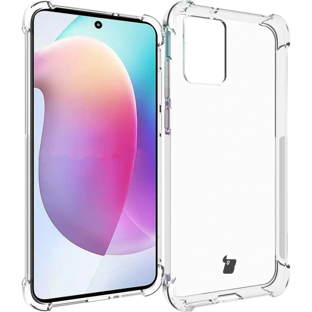 Etui + 2x folia + obiektyw Bizon Case Clear Pack do Motorola Moto Edge 30 Neo przezroczyste